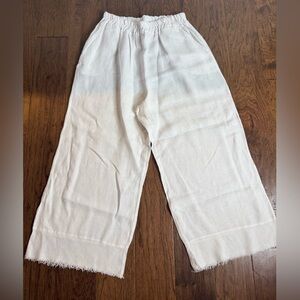 Tempo Paris Cream Linen Trousers